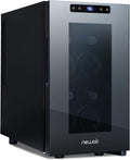 NewAir Shadow-T Series 8 Bottle Thermoelectric Wine Fridge, Countertop Wine Refrigerator, Mirrored Compact Wine Cellar, Triple-Layer Glass Door Cooler, Vibration-Free & Ultra-Quiet Cooling