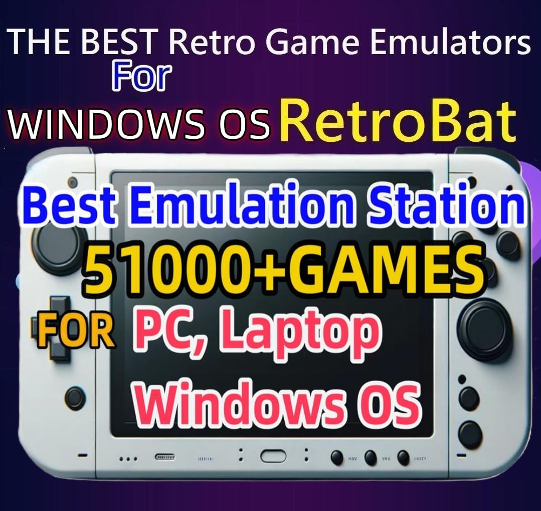 512GB RetroBat Game System for Handheld Consoles, Windows OS, Batocera System Emulator for PC Laptop, Retro Game Card for MSI Claw, Legion Go, ROG Ally