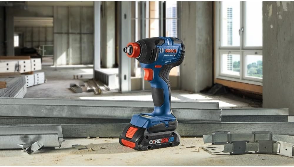 Bosch GXL18V-227B25 18V 2-Tool Combo Kit with Connected-Ready Two-In-One 1/4 In. Bit/Socket Impact Driver/Wrench, 1/2 In. Hammer Drill/Driver and (2) CORE18V® 4 Ah Advanced Power Batteries