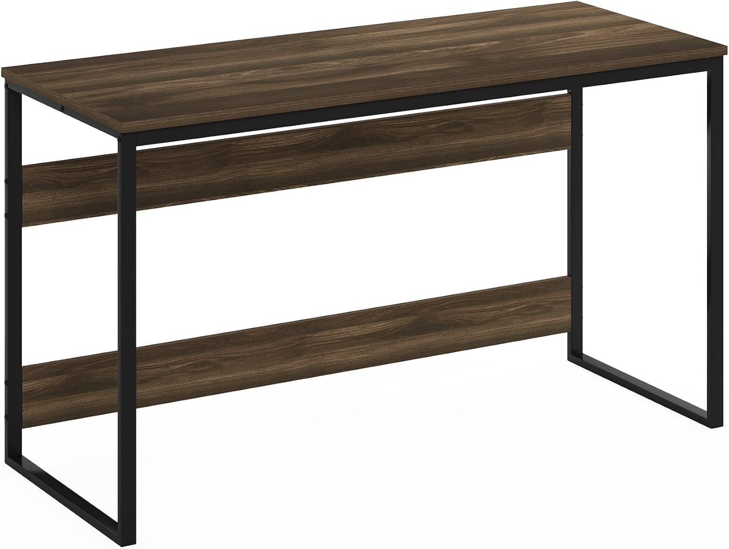 Furinno Moretti Computer Desk, Gaming Desk with Metal Frame, Office Desk, 52' Width, for Home Office, Gaming, Study, Brown Walnut