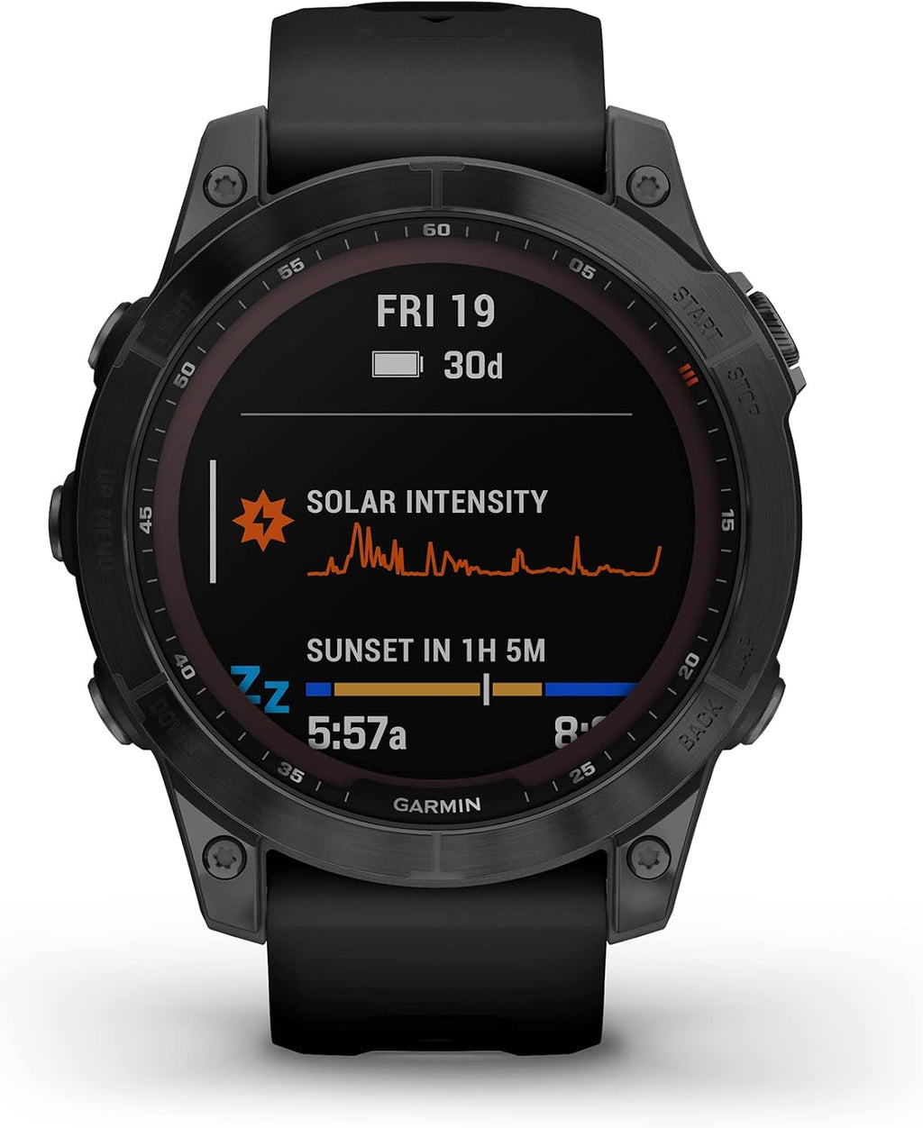 Garmin Fenix 7 Sapphire Solar, Smartwatch, with Solar Charging Capabilities, Rugged Outdoor Watch with GPS, Touchscreen, Wellness Features, Carbon Gray DLC Titanium with Black Band (Renewed)