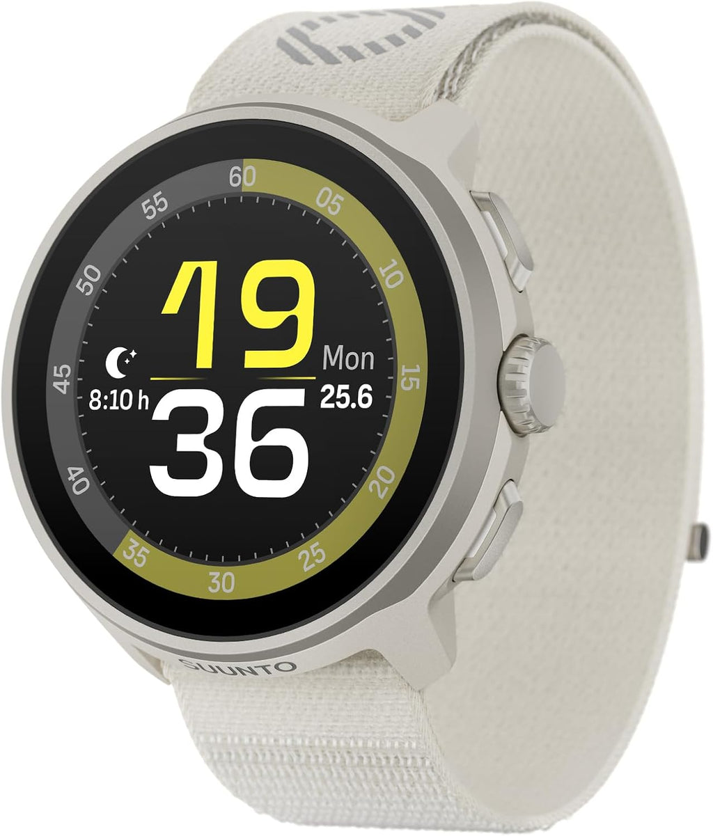 SUUNTO Run Sports Watch, 1.32' AMOLED Touchscreen w/Crown Button, 12D Battery Life, Dualband Accurate GPS, Wrist Heart-Rate & Sleep Health Tracking, 35g Lightweight & 4GB Offline Music, Frost Gray