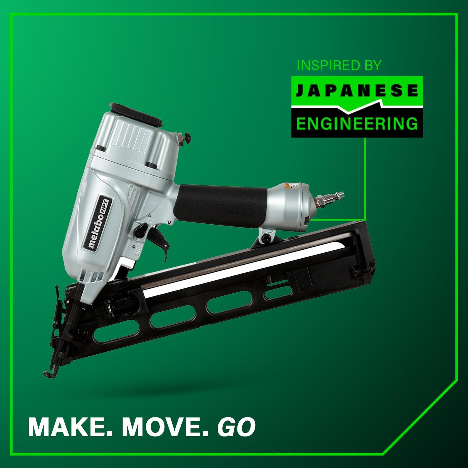 Metabo HPT Finish Nailer with Air Duster, Pro-Preferred Pneumatic Power Nailer for Crown Moldings, Base Moldings, and More, Selective Actuation, 15 Gauge Angled, 1-1/4″ to 2-1/2″ Finish Nails, NT65MA4