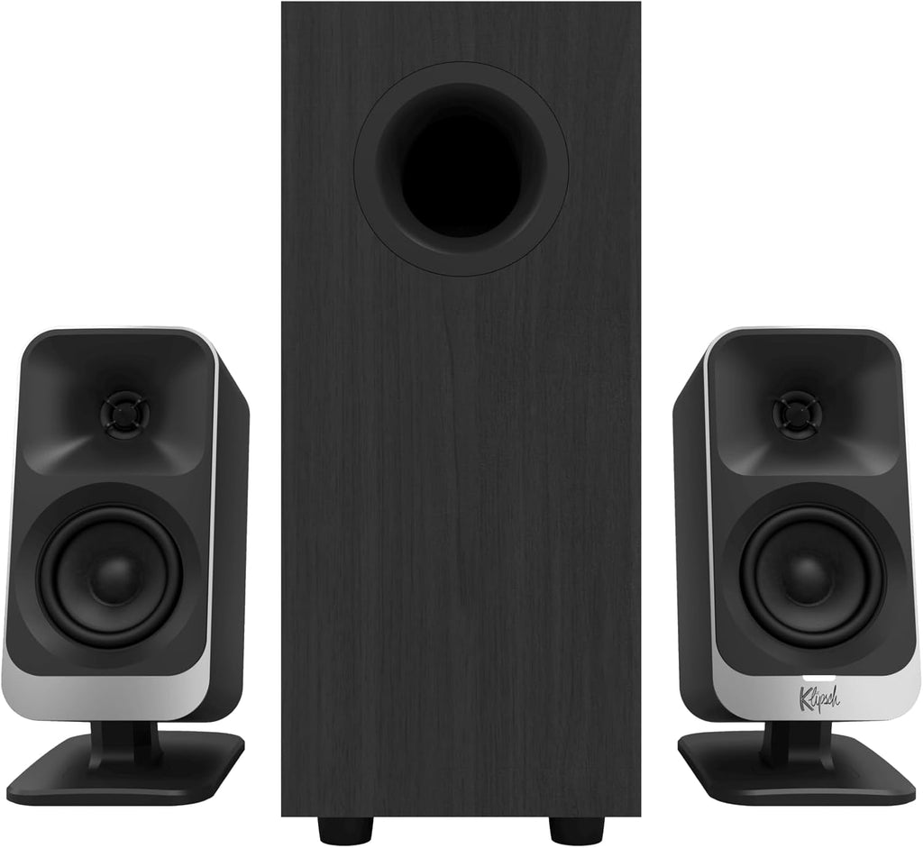 Klipsch ProMedia Lumina 2.1 Computer Gaming System with Subwoofer and RGB Lighting Effects Built-in