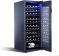 GarveeHome Wine Cooler, 46 Bottle Freestanding or Built-in Metal Design, Wine Fridge, Single Zone Dual Temperature Wine Fridge for Red, White and Champagne with Adjust Temperature, Black