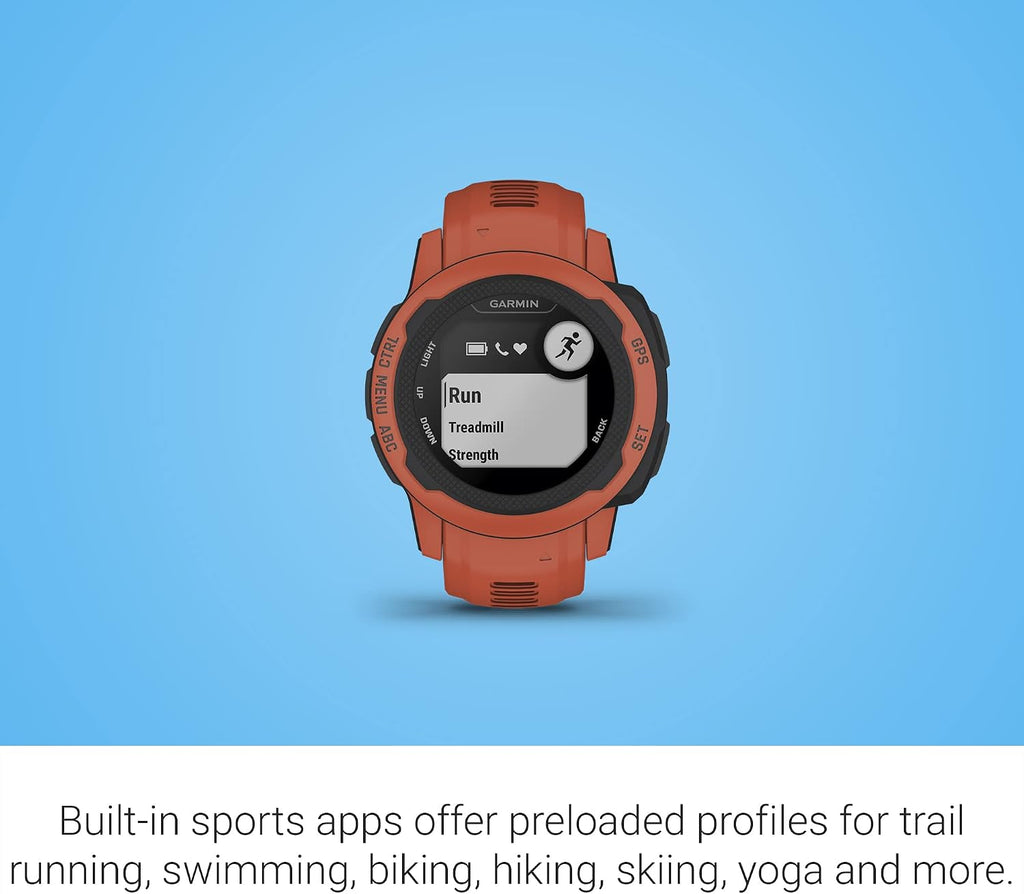 Garmin Instinct 2S, Smaller-Sized GPS Outdoor Watch, Multi-GNSS Support, Tracback Routing, Poppy (Renewed)