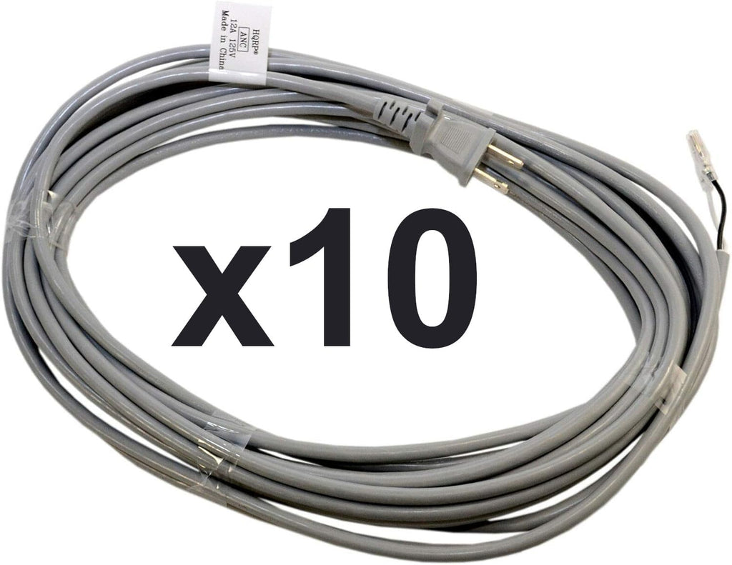 HQRP 10-Pack AC Power Cord Compatible with Dyson DC27 Upright Vacuum Cleaner 915741-06 DC-27 Mains Cable DC 27 Total Clean, DC27 HSN Exclusive, DC-27 Mail Order Exclusive