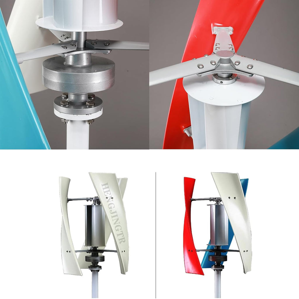 3000W Vertical Wind Turbine Generator, 12V- 48V Wind Turbine Generator Kit with MPPT Controller for Home Camping,3 Blades