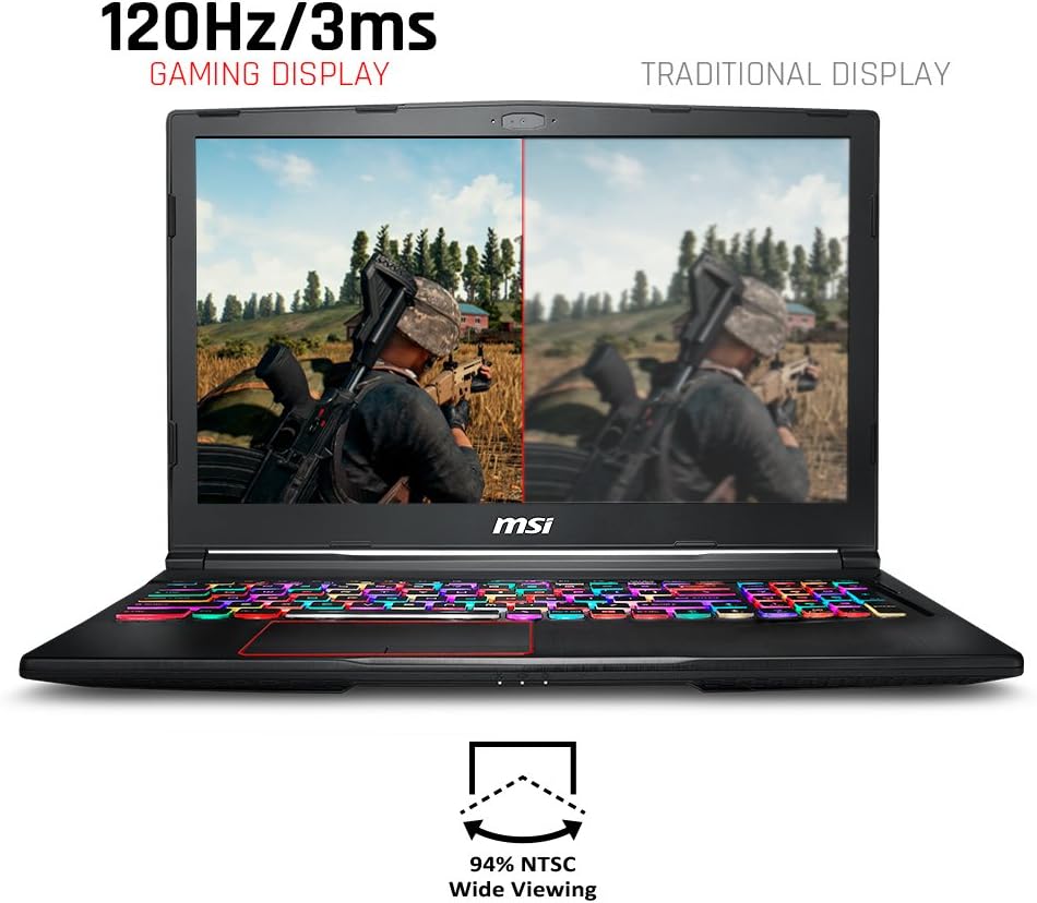 msi GE63 Raider RGB-012 15.6' 120Hz 3ms Performance Gaming Laptop GTX 1060 6G i7-8750H (6 Cores) 16GB 128GB SSD + 1TB Per Key RGB KB, VR Ready, Metal Chassis, Windows 10 64 bit