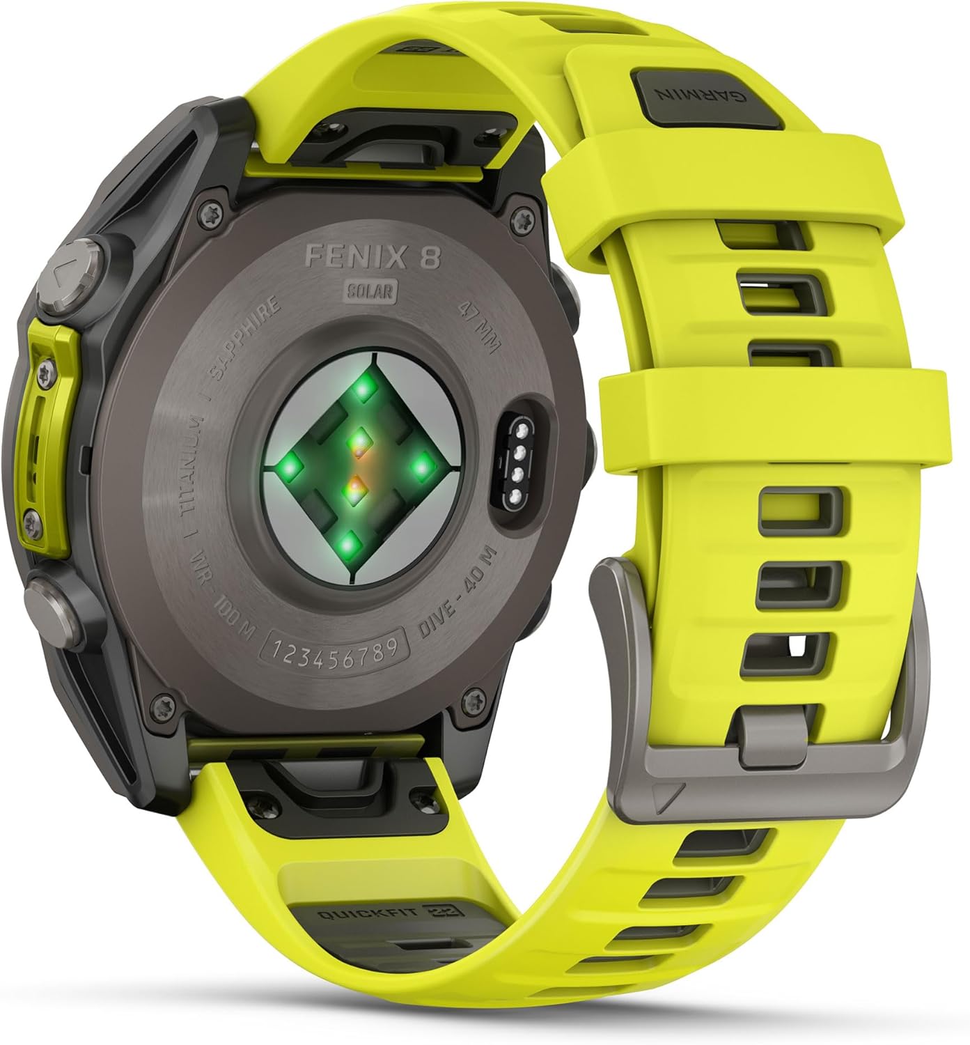 PlayBetter Garmin Fenix 8 Solar Sapphire (47mm, Titanium/Amp Yellow) Multisport GPS Smartwatch Bundle - 1.4' Touchscreen, Built-in LED Flashlight Wireless Running Earbuds