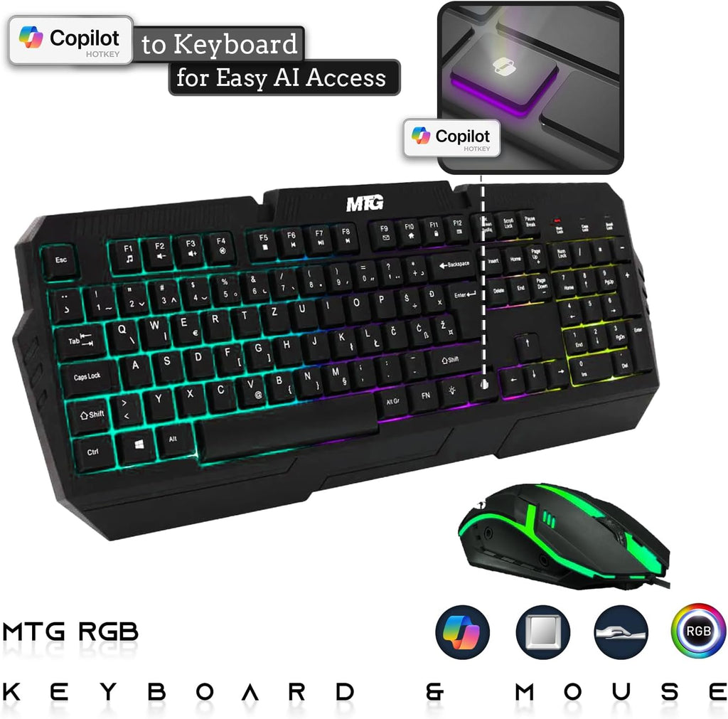 HP Desktop Computer PC – Intel Core i5, 32GB ARGB RAM, 1TB SSD, 27 Inch Curved Monitor, GT 1030 Graphics, RGB Keyboard with AI Copilot Key, Mouse & RGB Headphones, Windows 11 (Renewed)