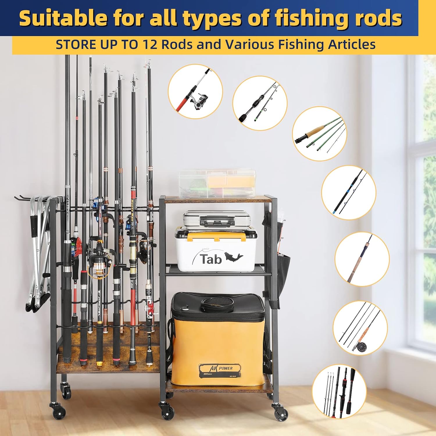 Olakee Vacuum Stand for Dyson and Fishing Rod Holder