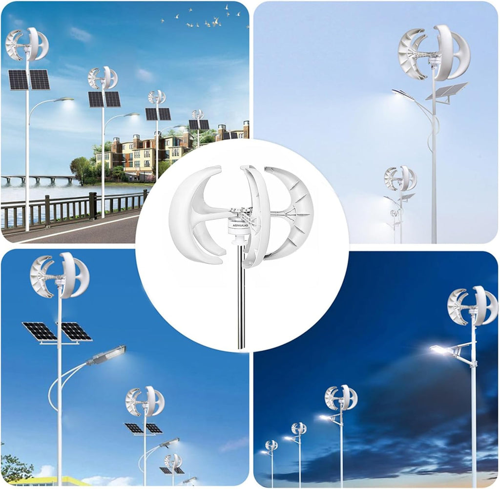 3000W Vertical Wind Turbine Generator Kit, 220V-12V Portable Wind Turbine Generator Kit with 3 Blade/Controller Suitable for Wind/Solar Power Generation Systems,12v