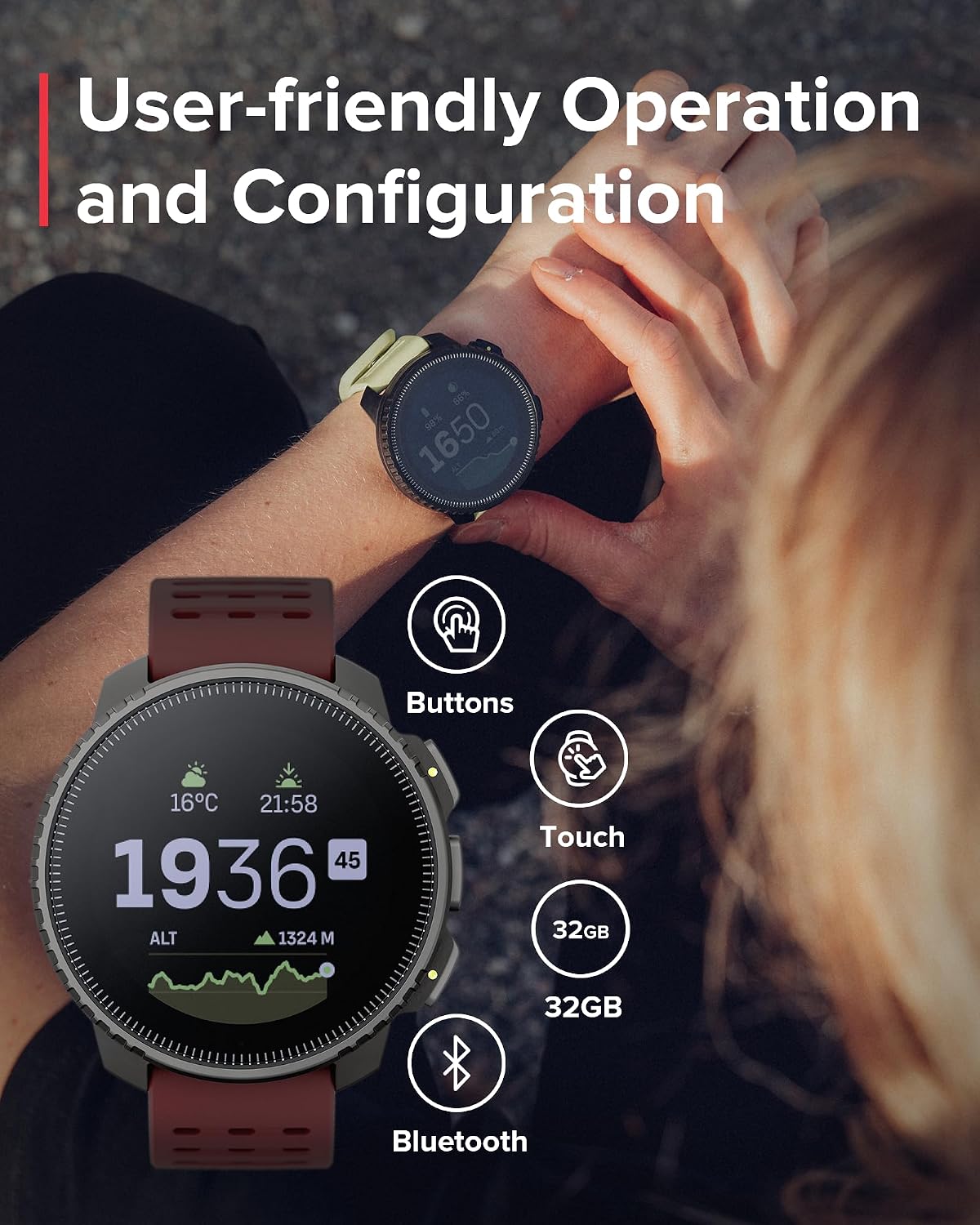 SUUNTO Vertical GPS Adventure Watch, Activity Tracker w/Dual-Band GNSS & Offline Maps, Supports 95+ Sports, Training Metrics & Recovery Insights, Solar Charging Opt. for 1yr Daily Use