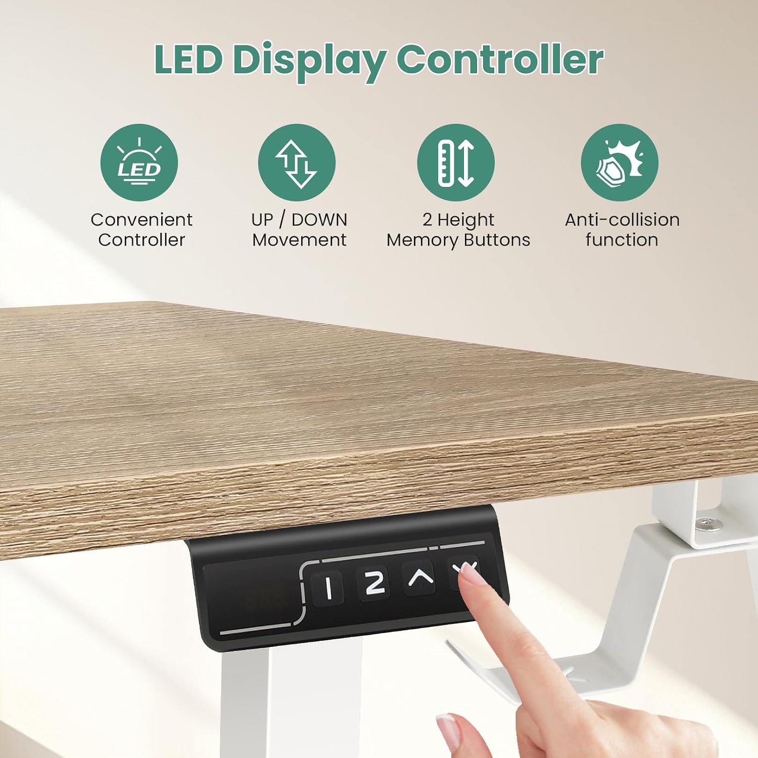 63' L Shaped Standing Desk,Electric Height Adjustable Corner Stand Up Desk, Ergonomic Sit Stand Home Office Computer Desk with Splice Board (Oak)