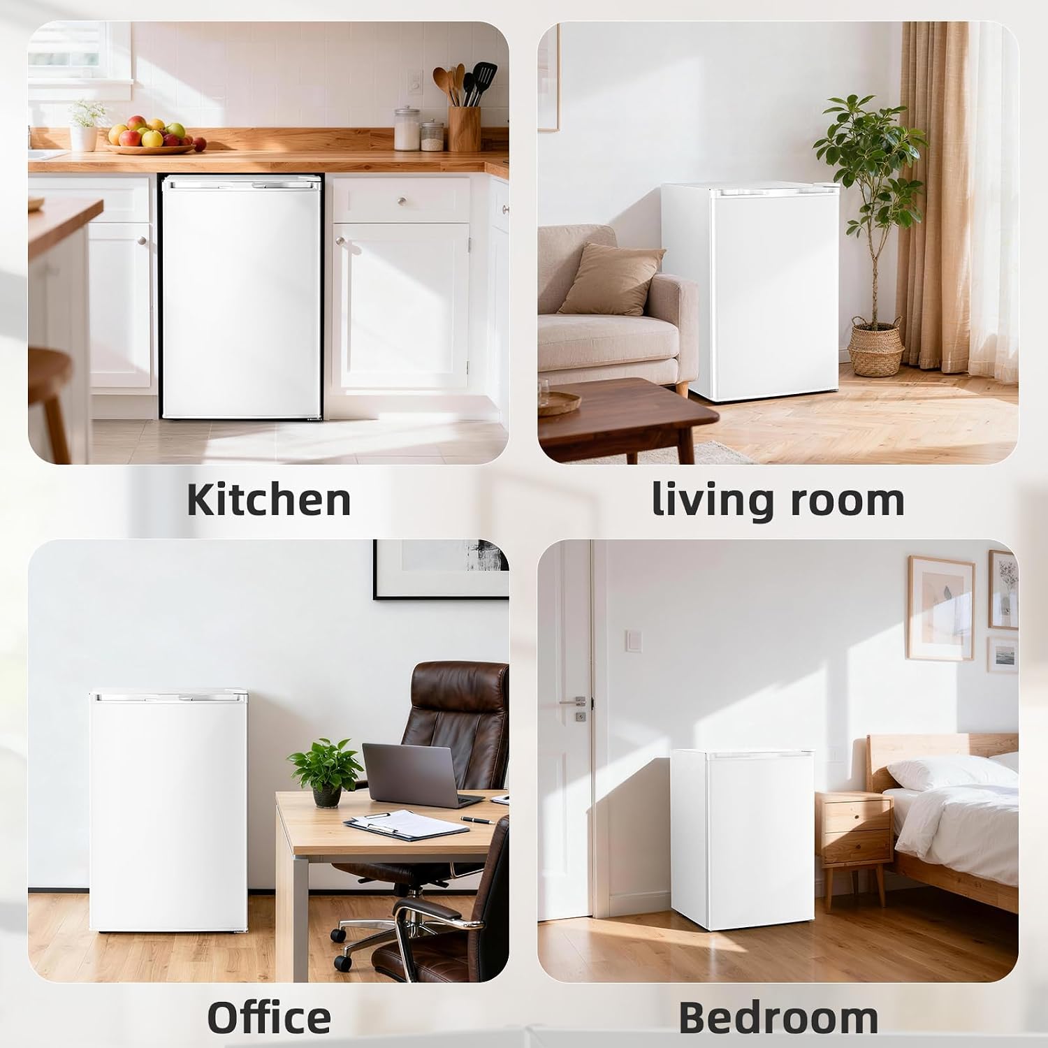 Antarctic Star 4.5 Cu.Ft Compact Refrigerator with Freezer,Mini Fridge Single Door with Adjustable Thermostat,Removable Glass Shelves for Apartment/Dorm/Office,WHITE