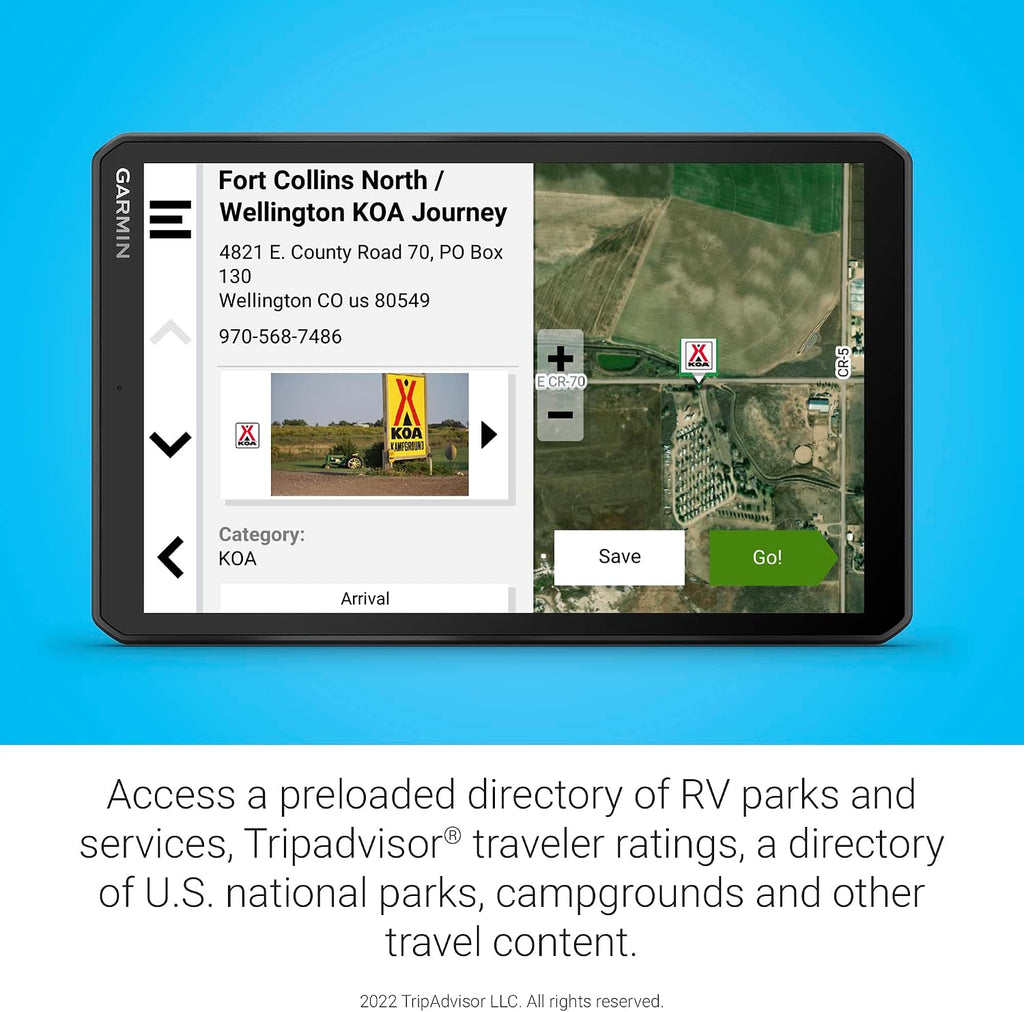 Garmin RV 895, Large, Easy-to-Read 8' GPS RV Navigator, Custom Routing, High-Resolution Birdseye Satellite Imagery, Directory of Parks and Services, Landscape or Portrait View Display