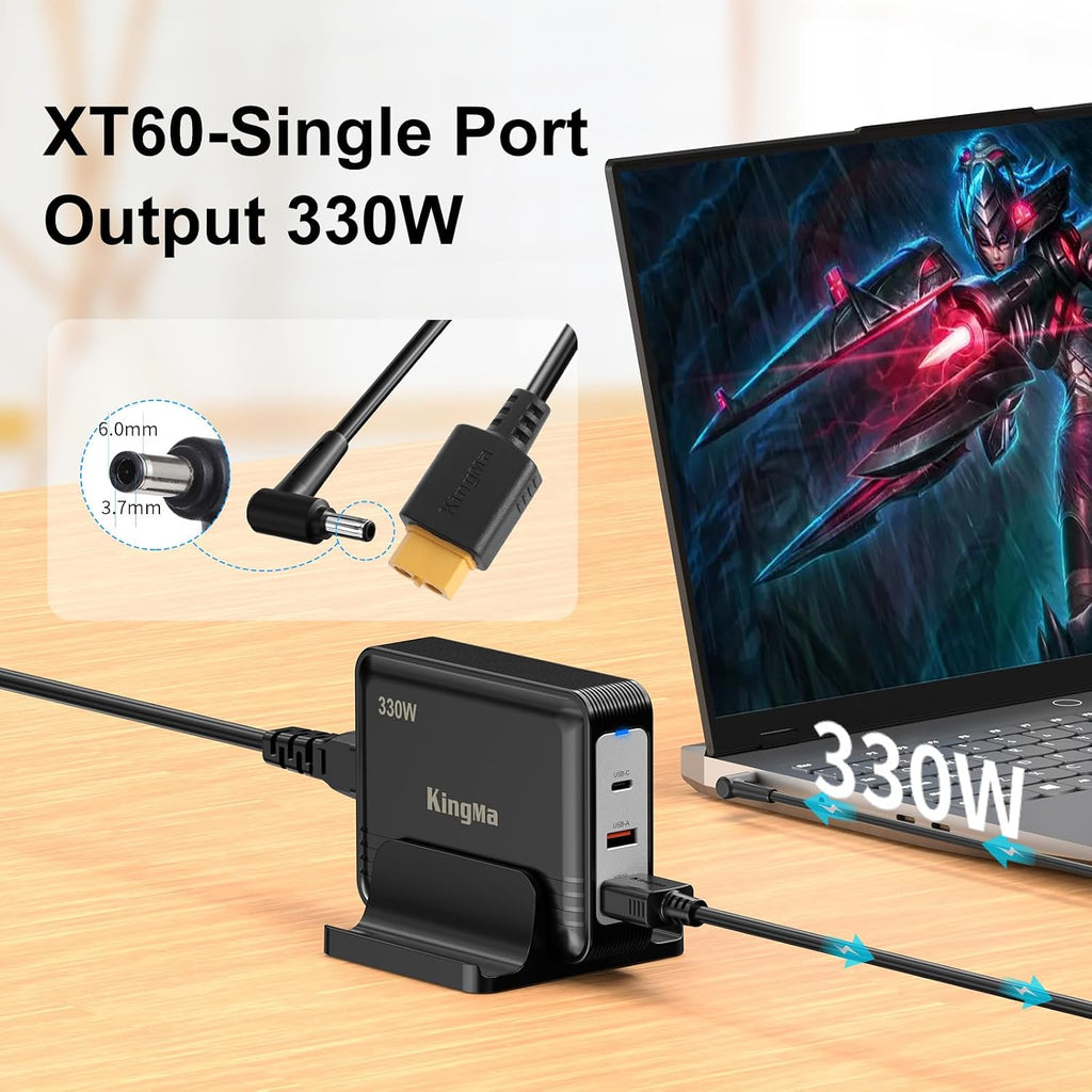 330W Gaming Laptop Charger for ASUS ROG Strix Scar18, 3-Port PD 3.0 (20V/16.5A) Fast Charging Adapter Compatible with ROG Strix Scar 16 /G16/17/18/Duo 16 GX6509,Round connector, for models before 2025