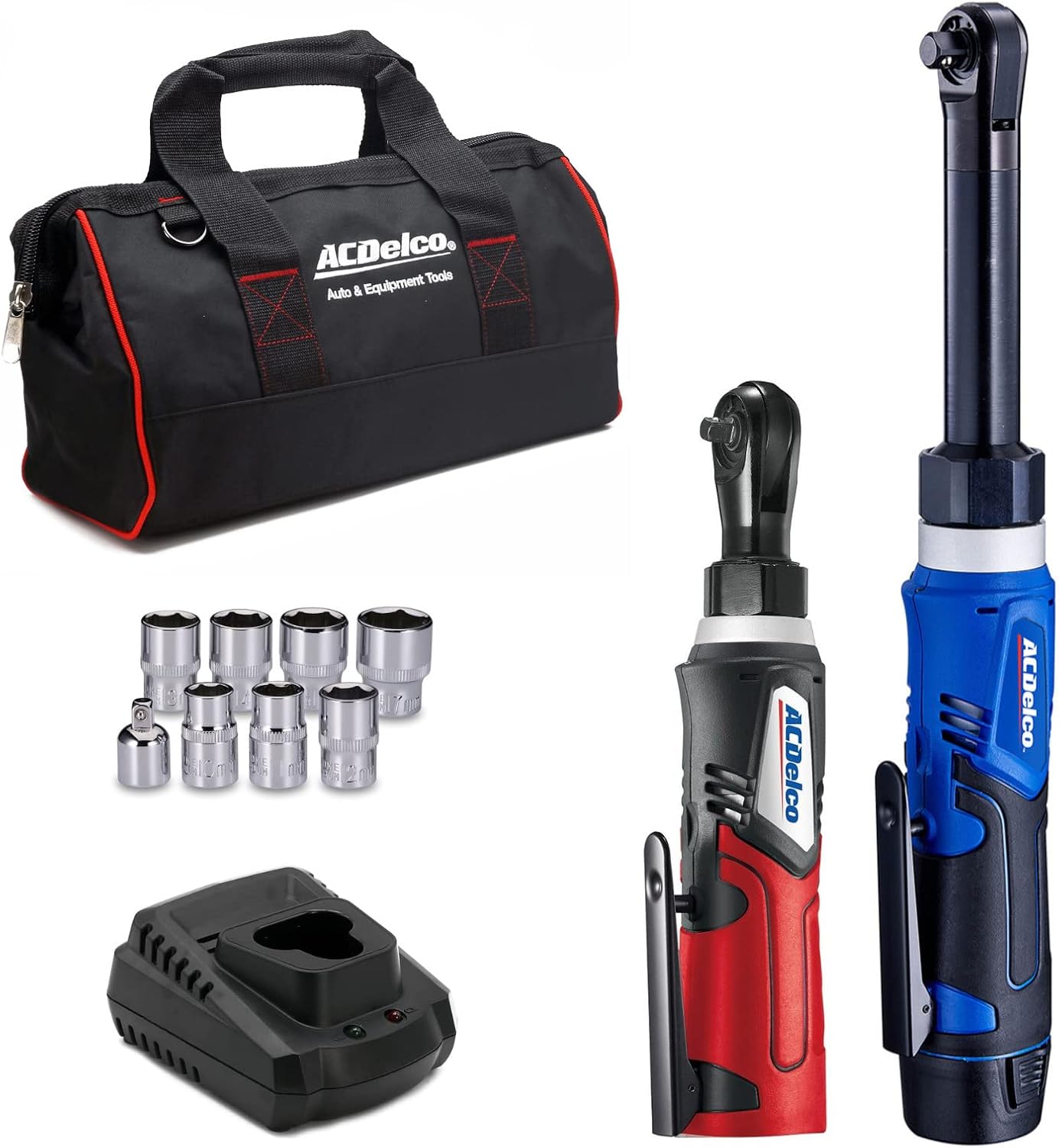 ACDelco ARW1218-K18 G12 Series 12V Li-ion Cordless 3/8' Extended Rachet Wrench & ¼' Ratchet Wrench Combo Tool Kit