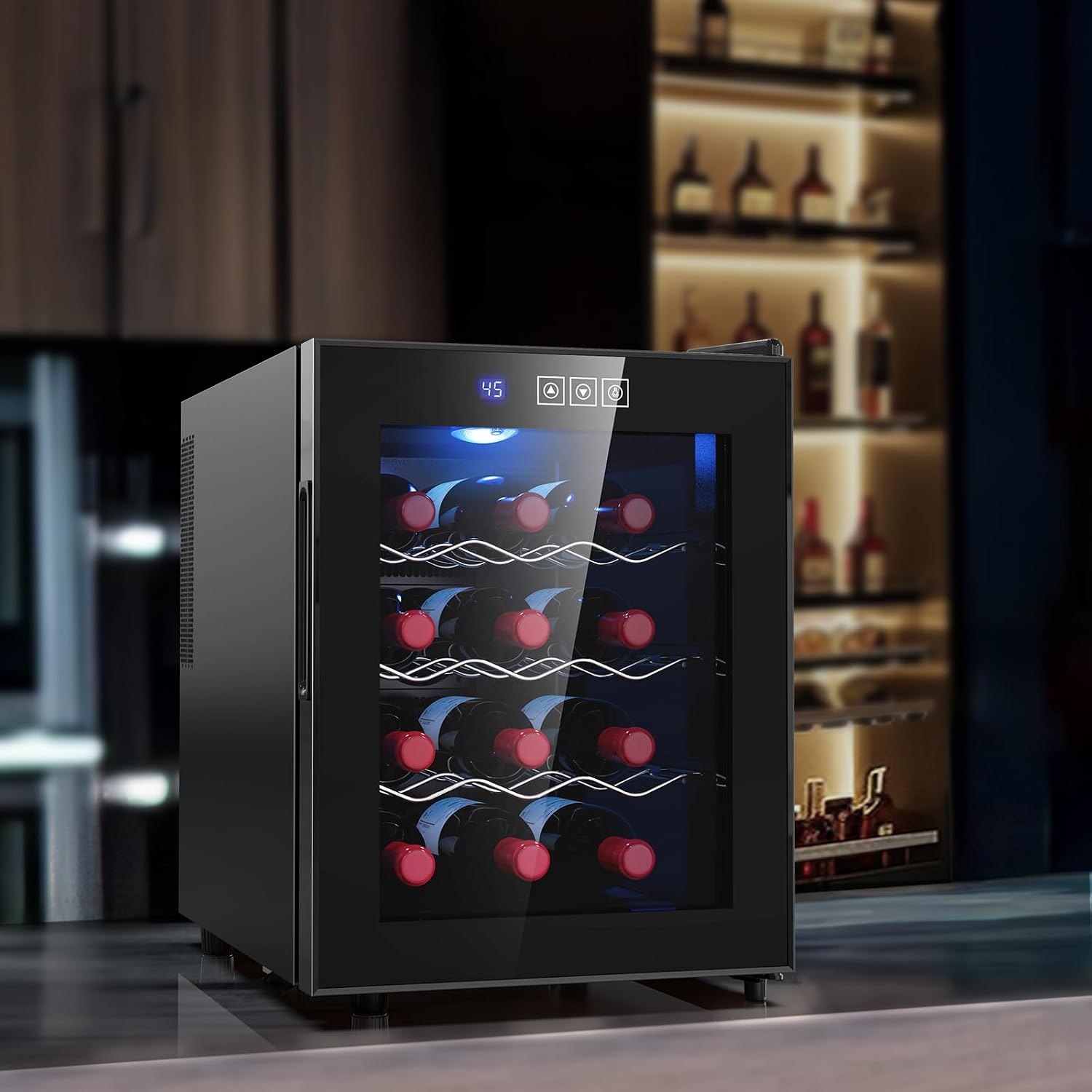 Mojgar 5318064 Cooler, 12 Bottles, Black