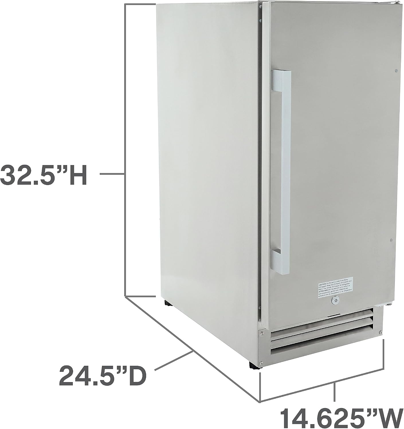 Beverage Refrigerator for Built-In or Freestanding and Indoor or Outdoor Use, Stainless Steel Construction with Reversible Door Drink Fridge Holds 96 Cans, 2.9-Cu.Ft., Metallic