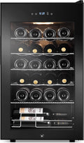 24 Bottles Wine Cooler Refrigerator, Small Wine Fridge Mini Wine Fridge Countertop with Glass Door Wine Cellars for Red Wine, Champagne, Dry White Wine, Sparkling Wines
