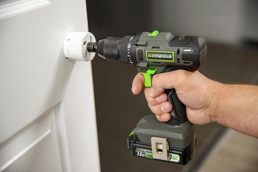 Genesis G20MAX 20V Drill/Impact Driver Combo Kit, LED Light Metal Ratcheting Chuck, 450 in-lbs drill, 1600 in-lb Impact Driver Two 2.0Ah Batteries, Charger, and Storage Bag GL20DIDKB2