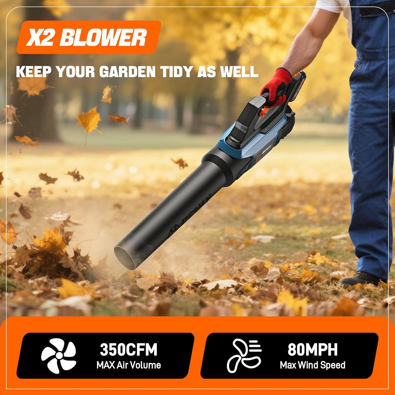 SENIX X2 20 Volt Max* 2-Piece Cordless Power Tool Combo Kit with Battery Powered 10-Inch String Trimmer and Variable Speed Leaf Blower, Includes 4.0 Ah Battery & Charger (S2K2B1-03)