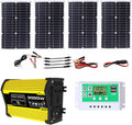 3000W Solar Power System with 100W Adjustable Panels, 50A Controller and 3000W Inverter, Fast Charging for Home and RV Off-Grid Use(Yellow,12V-110V)