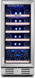Kalamera 15 Inch Wine Fridge, 28 Bottle Wine Cooler Refrigerator, 40-66℉ Digital Temperature Control,Built-in or Freestanding