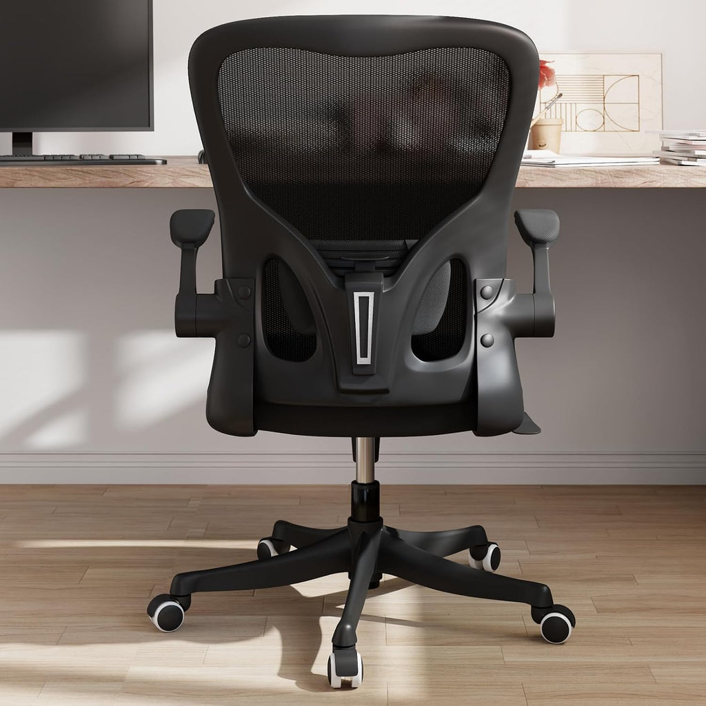 Monhey Office Chair Ergonomic Desk Chair with Lumbar Support&Headrest&Flip-up Arms Height Adjustable Rocking Swivel Computer Chair Multi-Angle from 90° to 125° with 350LBS Capacity
