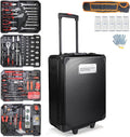 Arcwares 799pcs Aluminum Trolley Case Tool Set Silver, House Repair Kit Set, Household Hand Tool Set, with Tool Belt,Gift on Father's Day (Black)
