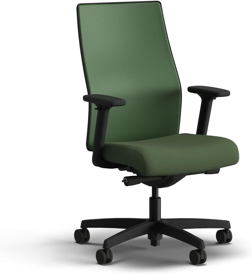 HON Ignition 2.0 Mid Back Task Chair, Spectrum Mesh, Advanced Synchro-Tilt Control, Office Chair with Lumbar Support, Height and Width Adjustable Arms, Black Frame, Leaf