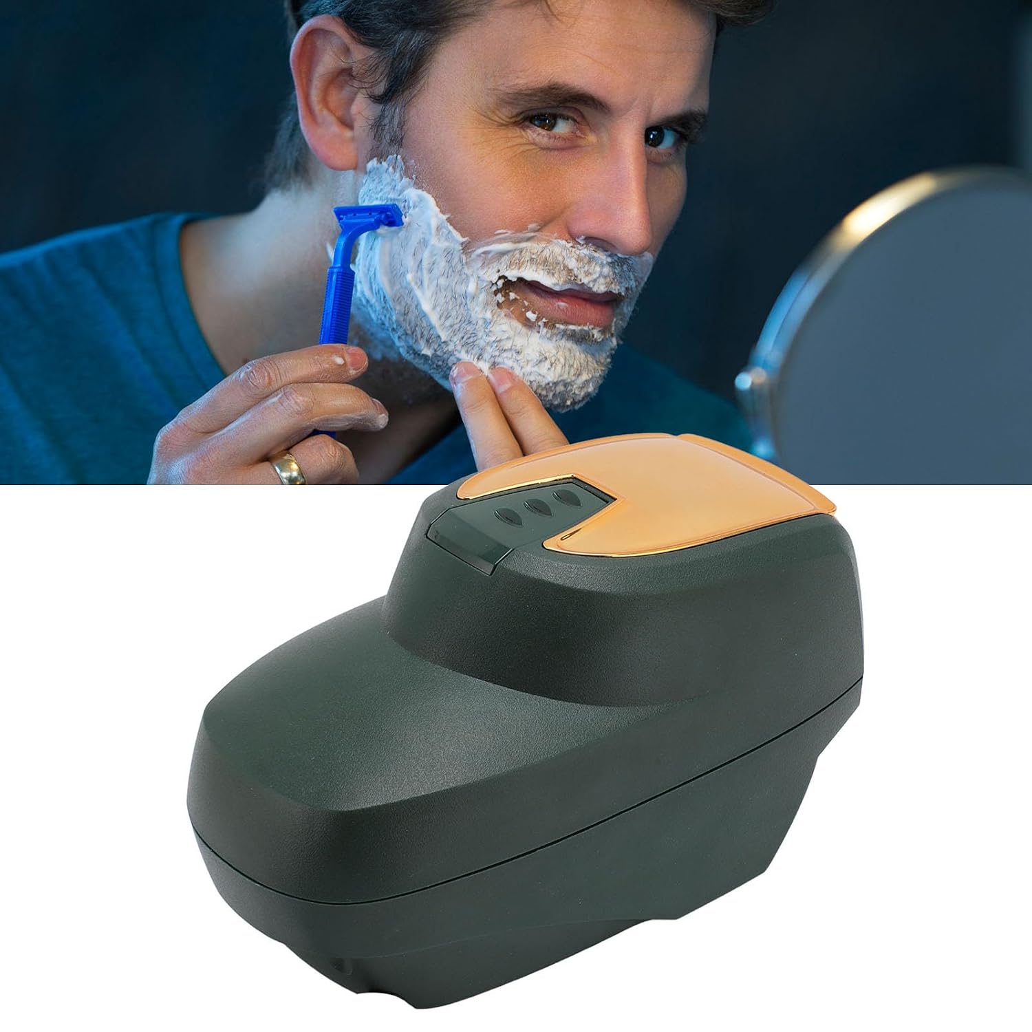 ZJchao Hot Lather Machine for Beauty, Professional Electric Foaming Machine Large Capacity Rich Foam Shaver Latherizer for Men Face Shaving