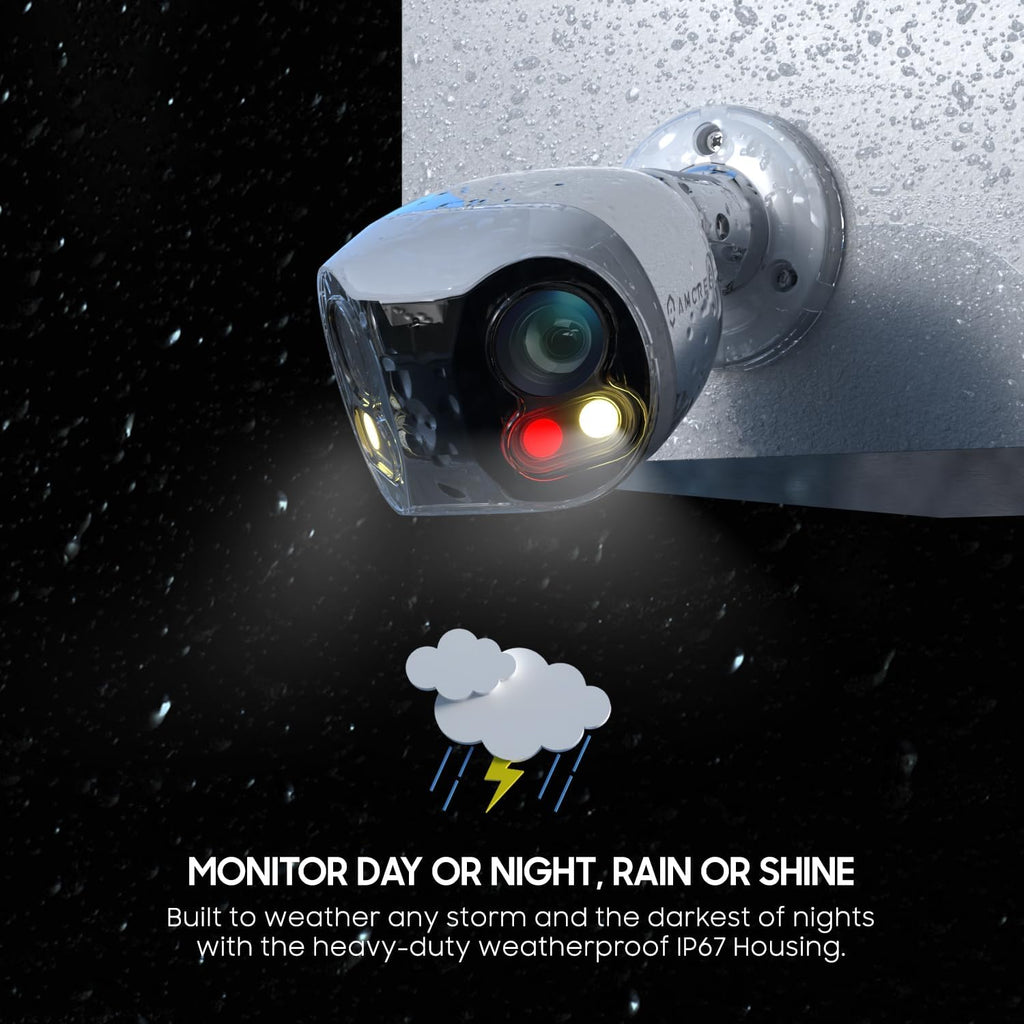 Amcrest Dual-Lens 4K (8MP) Outdoor Security POE Camera, 2 x 4MP Lenses PoE AI Bullet IP Camera, 65ft Night Color, Face Detection, Panoramic 180° FOV, 4K@15fps IP8M-DLB2998EW-AI (White)