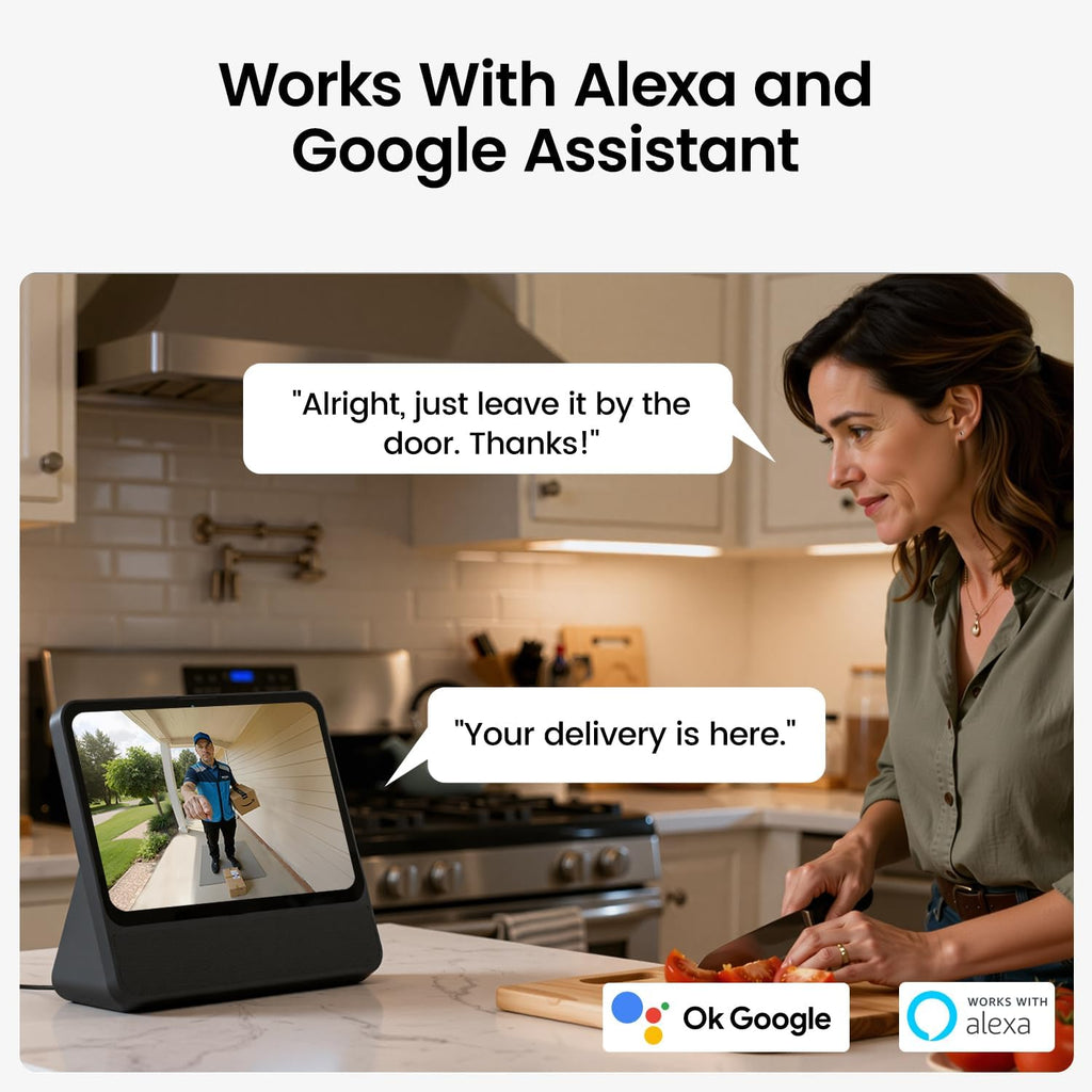 aosu Solar Security Cameras Wireless Outdoor, Doorbell Camera Wireless - Head-to-Toe View,