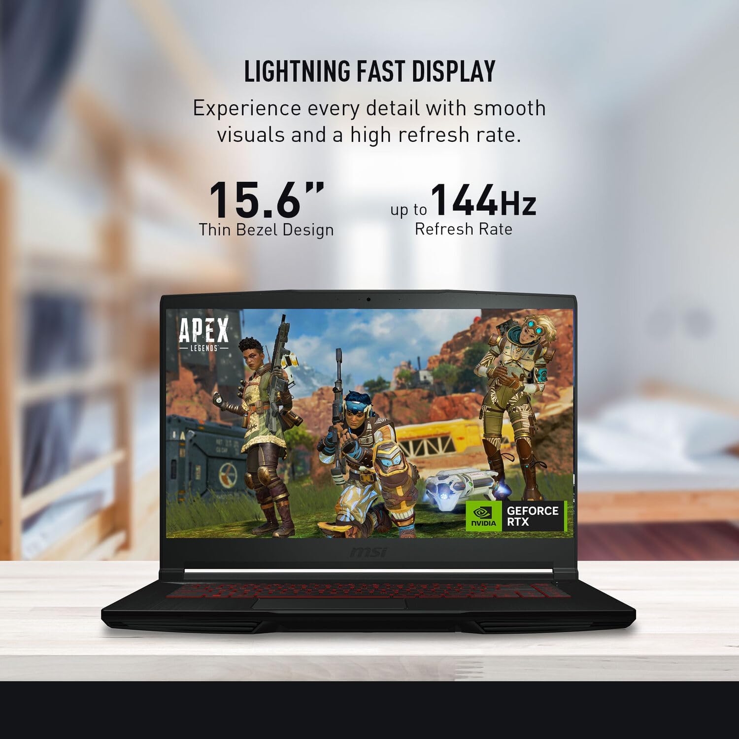 msi Thin GF63 Gaming Laptop, 15.6' 144Hz FHD Display, 12th Gen Intel Core i5-12450H, NVIDIA GeForce RTX 4050, 16GB RAM, 1TB PCIe SSD, Webcam, Backlit KB, Wi-Fi 6, Windows 11 Home
