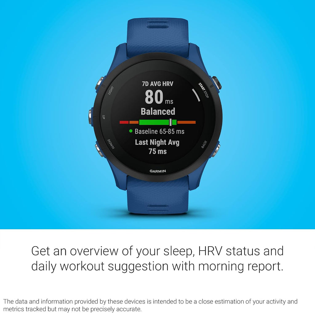 Garmin Forerunner® 255, GPS Running Smartwatch, Advanced Insights, Long-Lasting Battery, Tidal Blue (Renewed)