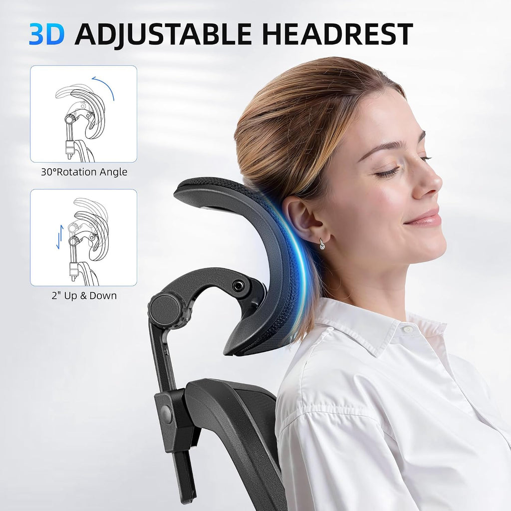 FelixKing Office Chair, Desk Chair with Adjustable Lumbar Support, Ergonomic Computer Chair with High Back and Armrest, Adjustable Height Gaming Chair Home Office Swivel Chair(Black)
