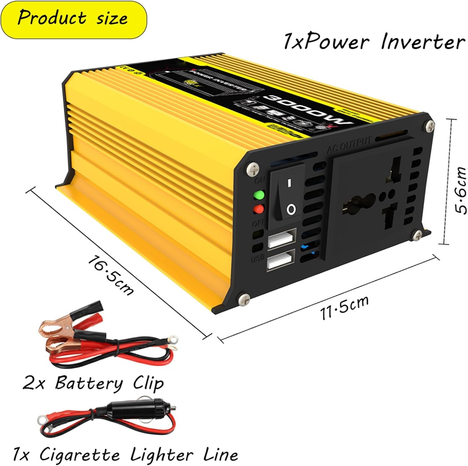 3000W Solar Power System Kit with 75W Folding Solar Panel, 12V to 220V Inverter, 50A Controller, Portable Solar Generator for Home and Outdoor Use (Yellow)