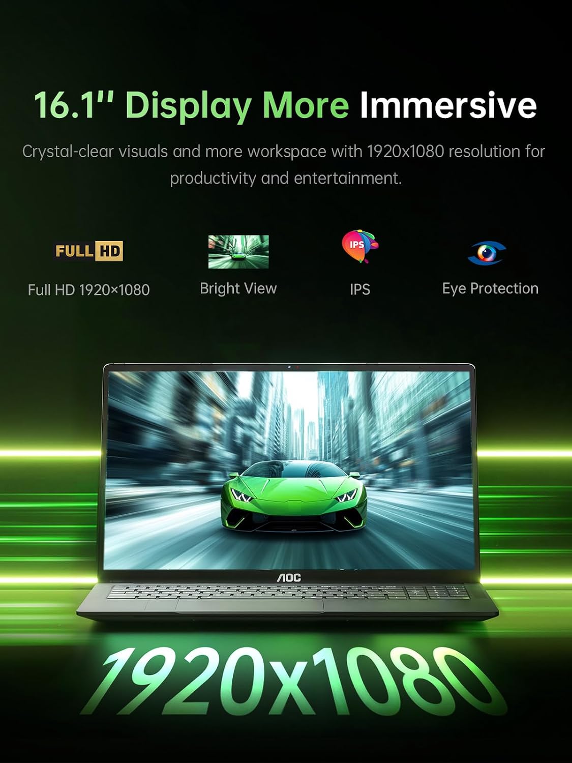 2025 AMD Laptop Computer with Ryzen 7 5700U (8C/16T, Up to 4.3GHz) Ryzen Laptop With Radeon RX Vega 8 Graphics Laptop 16GB RAM 512GB NVMe SSD, Win 11, 16.1 FHD Display, WiFi 6,53Wh Battery,HDMI,Webcam
