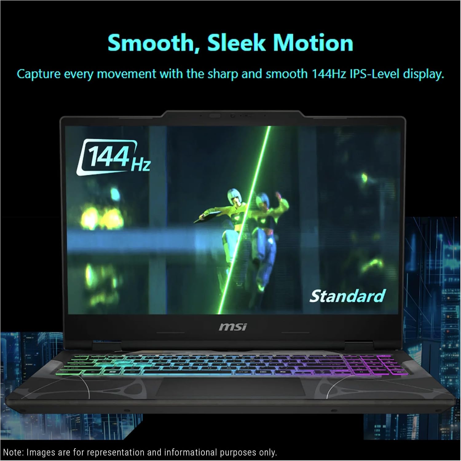 msi Cyborg 15 Gaming Laptop, Intel 7-240H, 16 GB DDR5 RAM, 2 TB PCIe SSD, 15.6' FHD (1920x1080) 144 Hz IPS Display, Nvidia G-Force RTX 5060, 4-Zone RGB Keyboard, W11 Home, Translucent Black