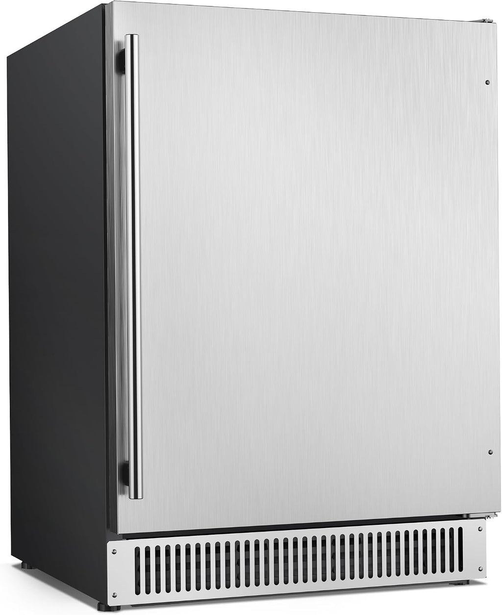 Coolski 24 Inch Beverage Refrigerator Cooler Under Counter, 180 Cans Outdoor Refrigerator for Patio, Built-In or Freestanding Fridge with Stainless Steel Door for Home Bar Kitchen, ETL, NSF Approved