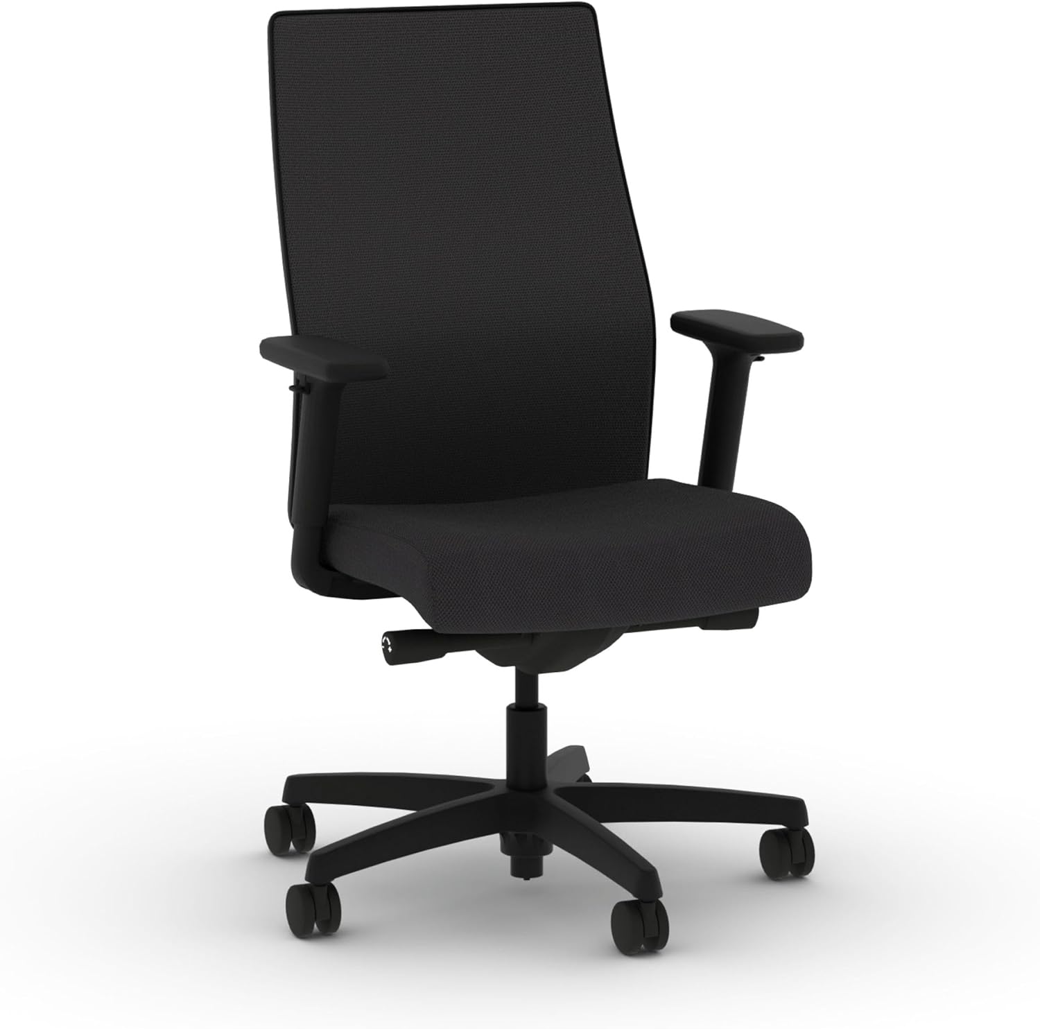 HON Ignition 2.0 Mid‑Back Ergonomic Office Chair, Mesh Task Seating with Lumbar Support, Advanced Synchro‑Tilt, Height and Width Adjustable Arms, Black Frame, Onyx