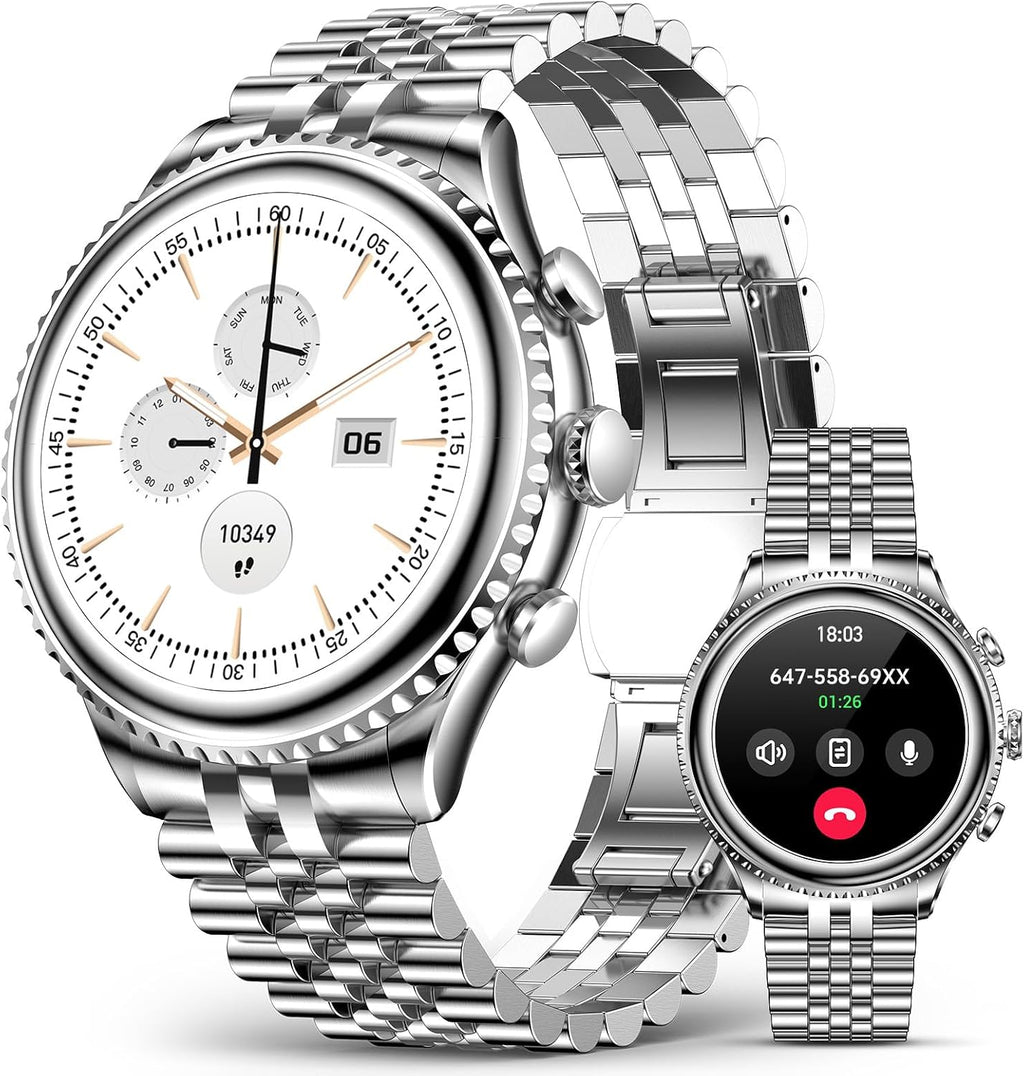 SOUYIE 2026 Smart Watch for Men Answer/Make Call for Android iPhone, 1.32' AMOLED HD Screen Mens Luxury Watch, 1st Heavy Duty Smartwatch Heart Rate Blood Oxygen Blood Pressure Sleep Monitor Pedometer