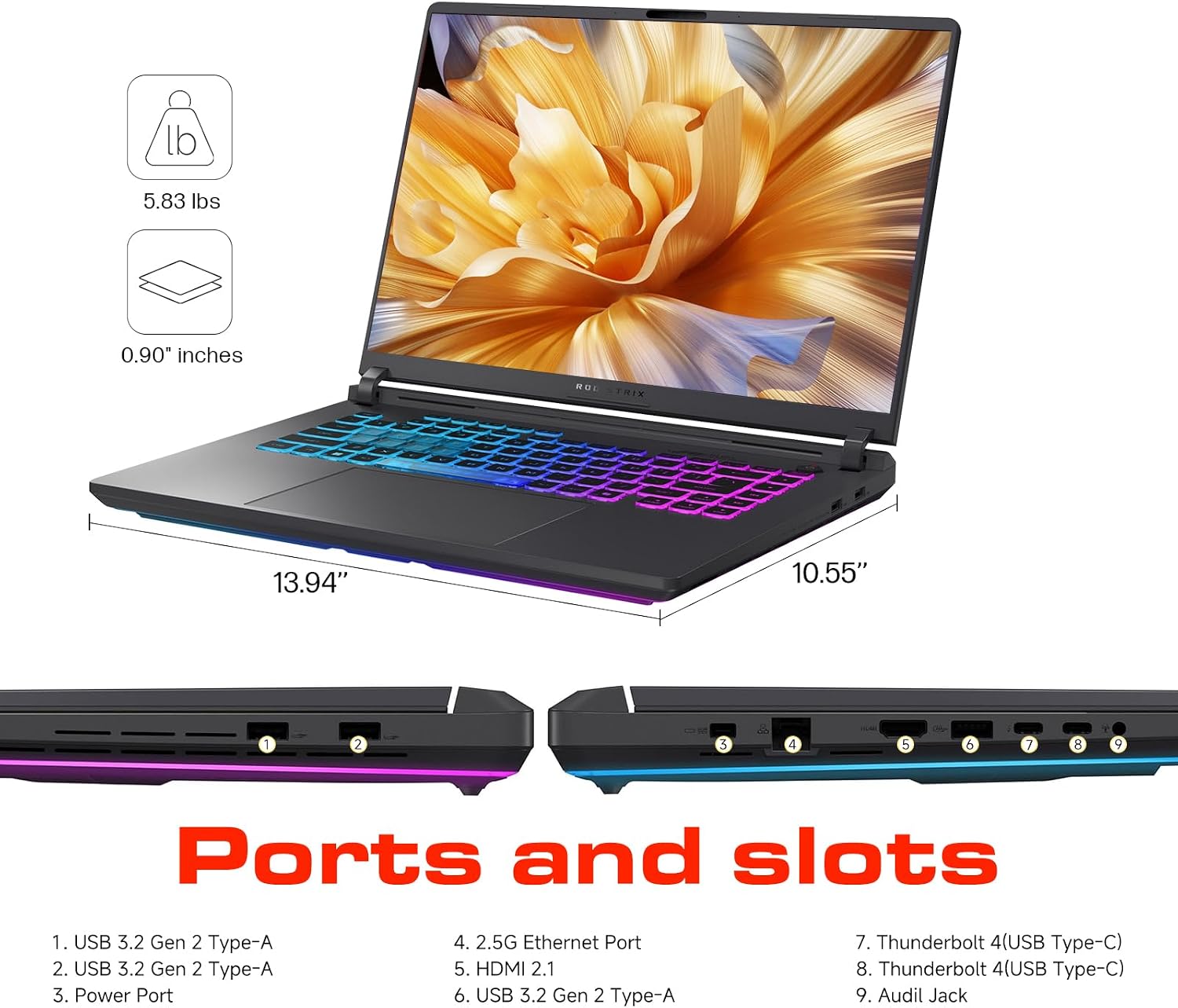ASUS ROG Strix G16 Gaming Laptop, NVIDIA RTX 5060, Intel i7-14650HX, 16 inch 1920x1200 FHD+ 165Hz 3ms, WiFi 7, Dolby Atmos, Hires Audio, HD+ Cam, 64 GB DDR5, 2 TB SSD, Windows 11 Pro, Accessories