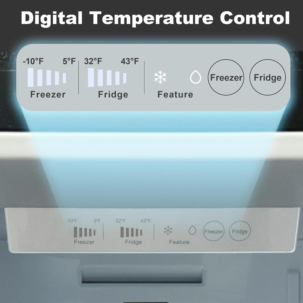 Iceblue 20.7 Cu.Ft. Side-by-side Refrigerators, 36' Full Size Refrigerator, Zoning Temperature Control Beverage Refrigerator with Freezer, Frost Free Beverage Fridge - Black Stainless Steel