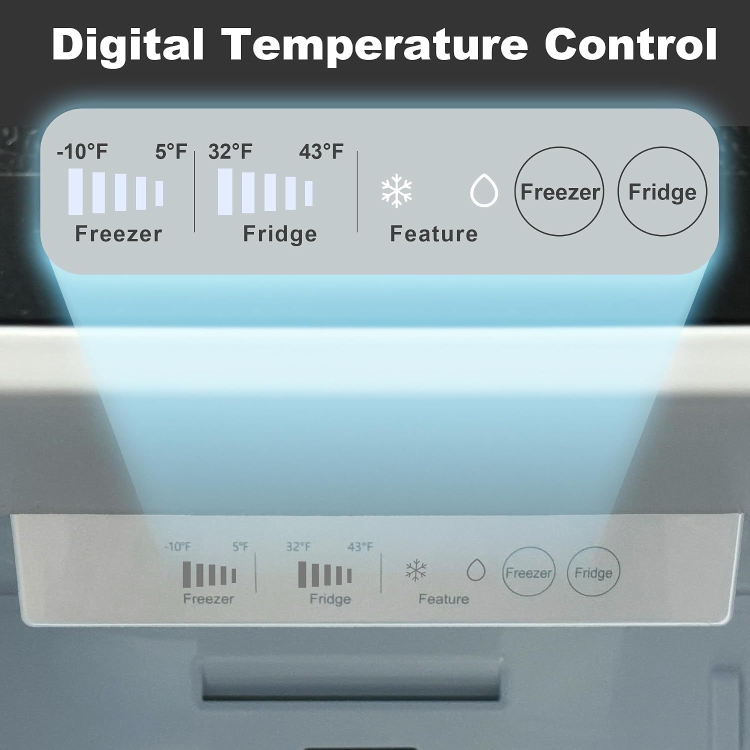 Iceblue 20.7 Cu.Ft. Side-by-side Refrigerators, 36' Full Size Refrigerator, Zoning Temperature Control Beverage Refrigerator with Freezer, Frost Free Beverage Fridge - Black Stainless Steel