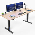 VIVO Electric 71 x 30 in Real Bamboo Standing Desk, Touch Screen Adjustment, 220 lb Frame Support, 2E Series, Black Frame, DESK-KIT-2E71O
