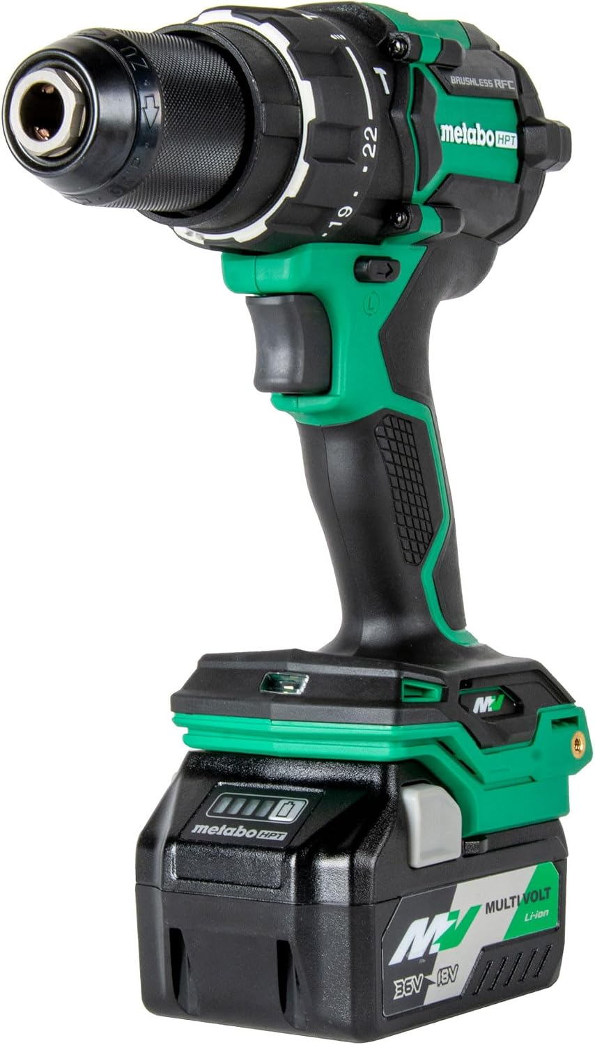 Metabo HPT 36V MultiVolt™ Cordless Brushless 1/2' Hammer Drill Kit, Power Drill Kit with Lithium-Ion Metabo Batteries , Case and Charger, Compact Lightweight Power Tool, DV36DC